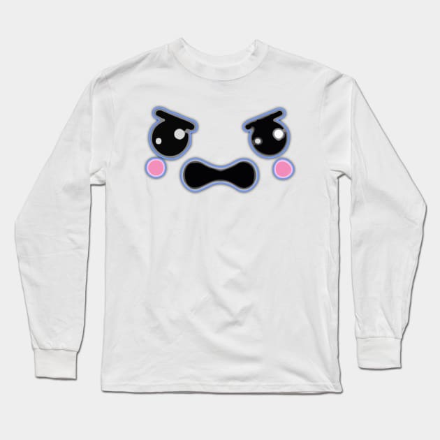 Kawaii cute angry face Long Sleeve T-Shirt by kamdesigns